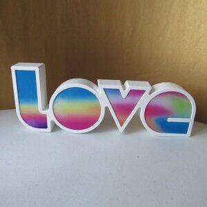 LED Neon Light LOVE InnoVibe Desk Sign White Multicolor Battery Operated